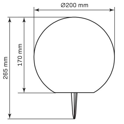 LED RGBW Ηλιακή λάμπα BALL LED/3,2V διάμετρος 20 cm IP65 + τηλεχειριστήριο