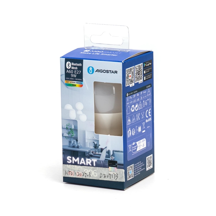 Λάμπα LED RGBW Dimmable MESH Smart A60 E27/9W/230V 2700-6500K - Aigostar
