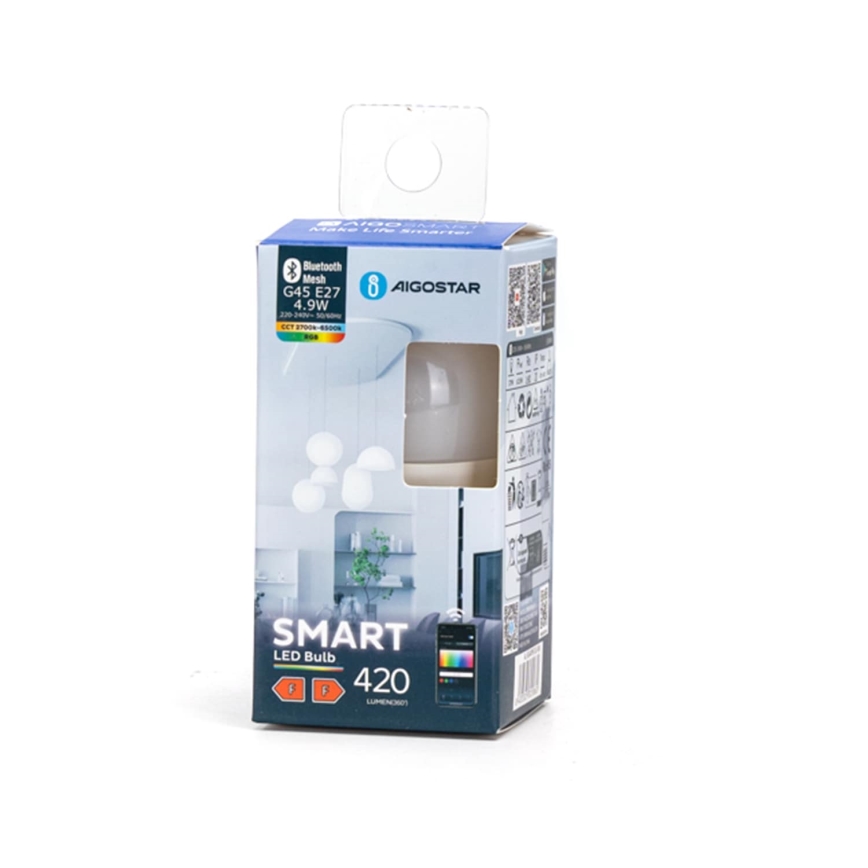 Λάμπα LED RGBW Dimmable MESH Smart G45 E27/4,9W/230V 2700-6500K - Aigostar