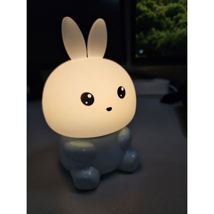 LED RGBW Παιδικό αφής φωτιστικό LED/1W/5V USB 1200 mAh λαγός