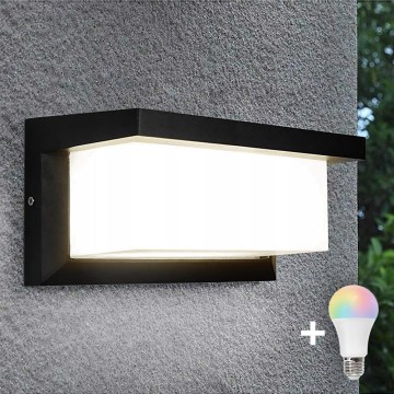 LED RGBW ρυθμιζόμενο εξωτερικό επιτοίχιο φωτιστικό NEELY 1xE27/9W/230V 2700-6500K IP54 Wi-Fi μαύρο