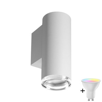 LED RGBW Ρυθμιζόμενο επιτοίχιο φωτιστικό μπάνιου TURYN 1xGU10/6,5W/230V 2700-6500K Wi-Fi IP44 λευκό