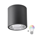 LED RGBW ρυθμιζόμενο σποτ JUPITER 1xE27/6,5W/230V 2700-6500K Wi‑Fi διάμ. 13 cm μαύρο