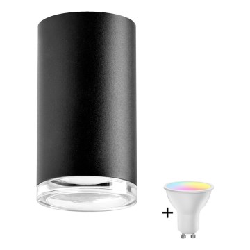 LED RGBW ρυθμιζόμενο σποτ μπάνιου TURYN 1xGU10/6,5W/230V 2700-6500K Wi-Fi IP44 μαύρο