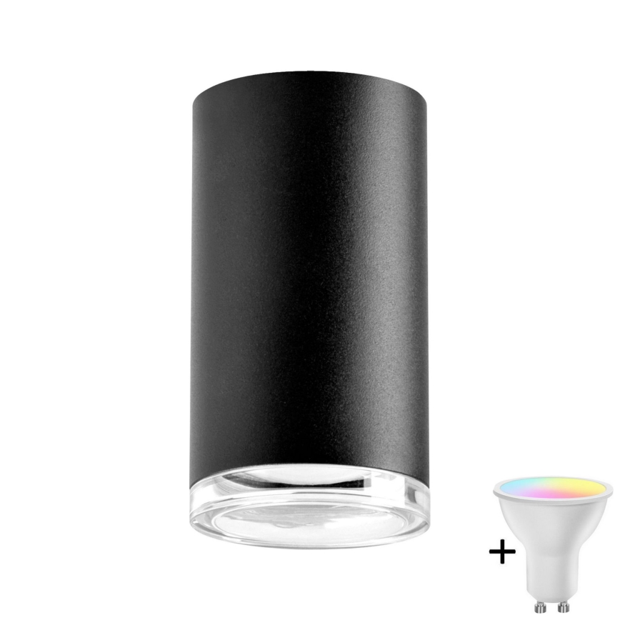 LED RGBW ρυθμιζόμενο σποτ μπάνιου TURYN 1xGU10/6,5W/230V 2700-6500K Wi-Fi IP44 μαύρο