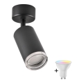 LED RGBW ρυθμιζόμενο σποτ μπάνιου TURYN 1xGU10/6,5W/230V 2700-6500K Wi-Fi IP44 μαύρο