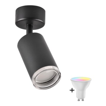 LED RGBW ρυθμιζόμενο σποτ μπάνιου TURYN 1xGU10/6,5W/230V 2700-6500K Wi-Fi IP44 μαύρο