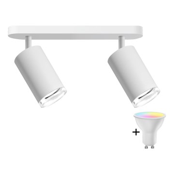 LED RGBW ρυθμιζόμενο σποτ μπάνιου TURYN 2xGU10/6,5W/230V 2700-6500K Wi-Fi IP44 λευκό