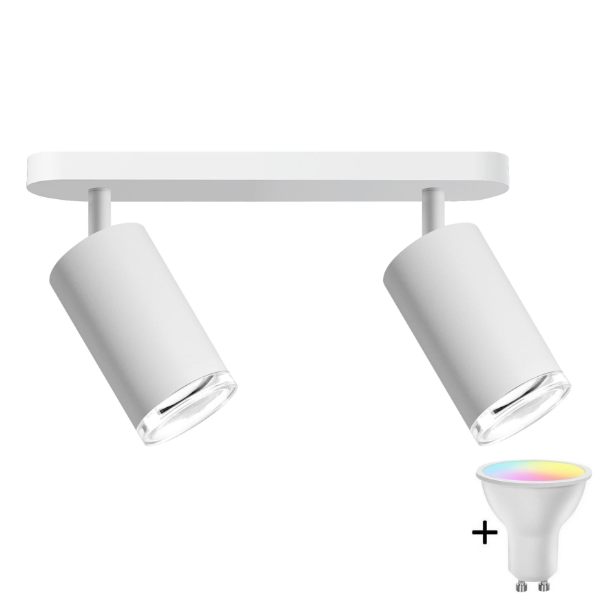 LED RGBW ρυθμιζόμενο σποτ μπάνιου TURYN 2xGU10/6,5W/230V 2700-6500K Wi-Fi IP44 λευκό