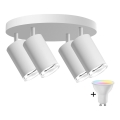 LED RGBW ρυθμιζόμενο σποτ μπάνιου TURYN 4xGU10/6,5W/230V 2700-6500K Wi-Fi IP44 λευκό