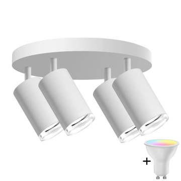 LED RGBW ρυθμιζόμενο σποτ μπάνιου TURYN 4xGU10/6,5W/230V 2700-6500K Wi-Fi IP44 λευκό