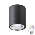 LED RGBW ρυθμιζόμενο σποτ φωτιστικό JUPITER 1xE27/6,5W/230V 2700-6500K Wi-Fi Ø 9,8 cm μαύρο