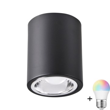 LED RGBW Ρυθμιζόμενο φωτιστικό JUPITER 1xE27/6,5W/230V 2700-6500K Wi-Fi διάμετρος 9,8 cm μαύρο