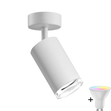 LED RGBW Ρυθμιζόμενο φωτιστικό μπάνιου TURYN 1xGU10/6,5W/230V 2700-6500K Wi-Fi IP44 λευκό