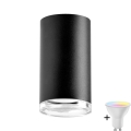 LED RGBW Ρυθμιζόμενο φωτιστικό μπάνιου TURYN 1xGU10/6,5W/230V 2700-6500K Wi-Fi IP44 μαύρο