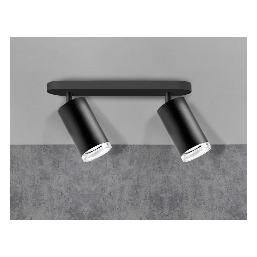 LED RGBW Ρυθμιζόμενο φωτιστικό μπάνιου TURYN 2xGU10/6,5W/230V 2700-6500K Wi-Fi IP44 μαύρο