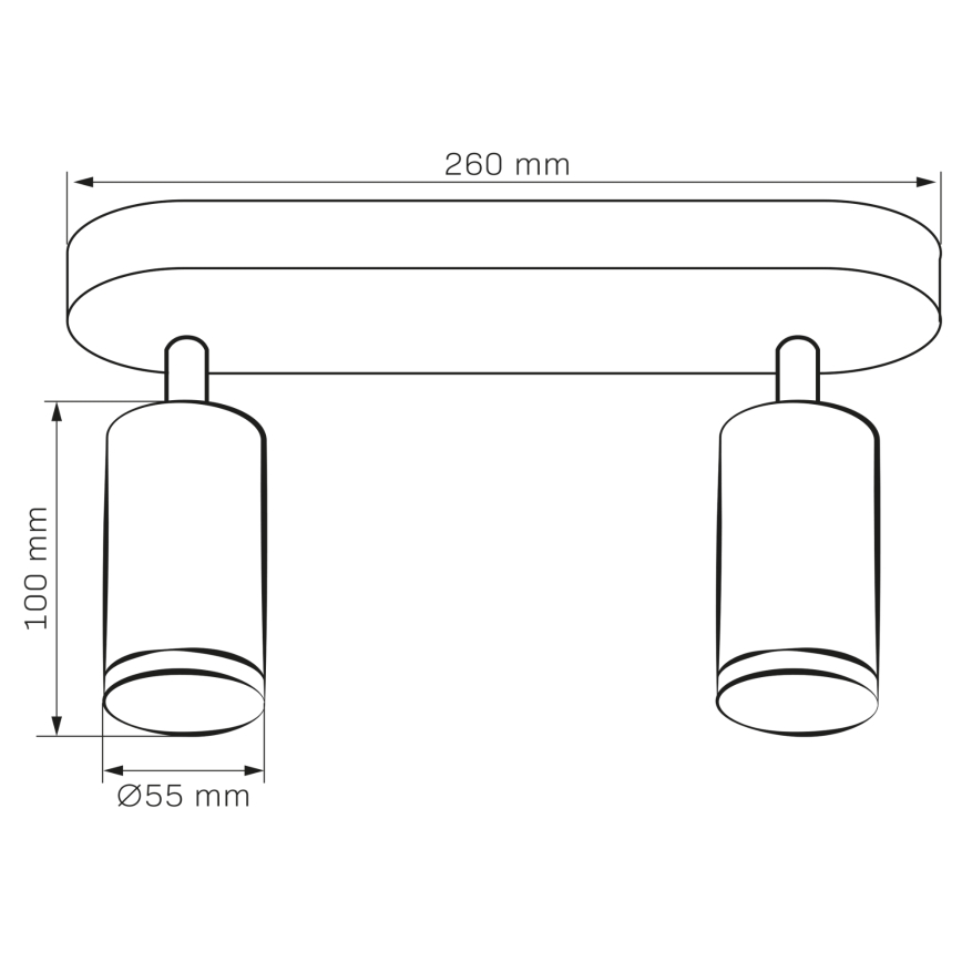 LED RGBW Ρυθμιζόμενο φωτιστικό μπάνιου TURYN 2xGU10/6,5W/230V 2700-6500K Wi-Fi IP44 μαύρο