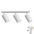 LED RGBW Ρυθμιζόμενο φωτιστικό μπάνιου TURYN 3xGU10/6,5W/230V 2700-6500K Wi-Fi IP44 λευκό