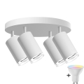 LED RGBW Ρυθμιζόμενο φωτιστικό μπάνιου TURYN 4xGU10/6,5W/230V 2700-6500K Wi-Fi IP44 λευκό