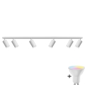 LED RGBW Ρυθμιζόμενο φωτιστικό μπάνιου TURYN 6xGU10/6,5W/230V 2700-6500K Wi-Fi IP44 λευκό