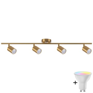 LED RGBW Ρυθμιζόμενο φωτιστικό σποτ GOLDI 4xGU10/6,5W/230V 2700-6500K Wi-Fi χρυσό