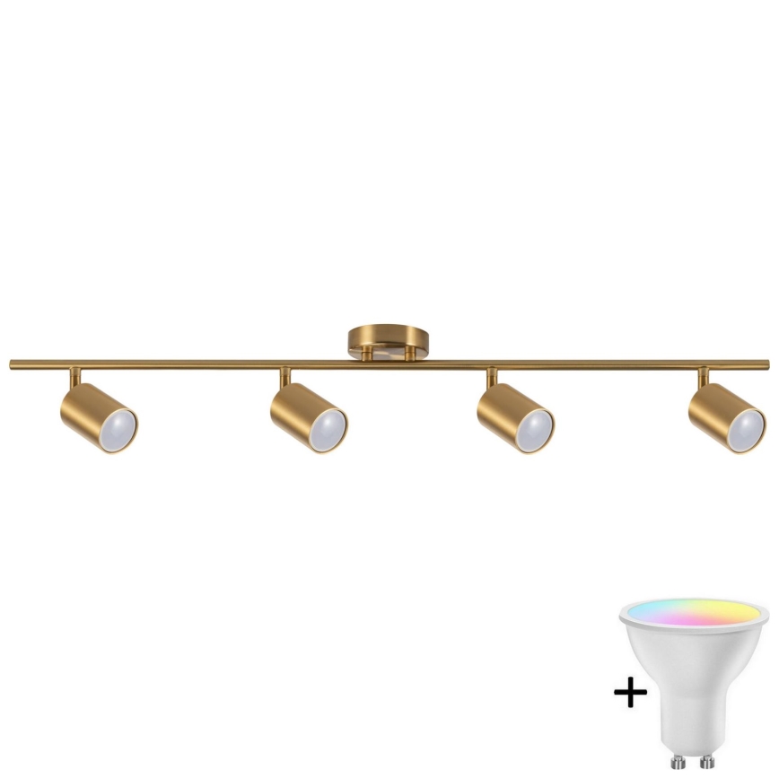 LED RGBW Ρυθμιζόμενο φωτιστικό σποτ GOLDI 4xGU10/6,5W/230V 2700-6500K Wi-Fi χρυσό