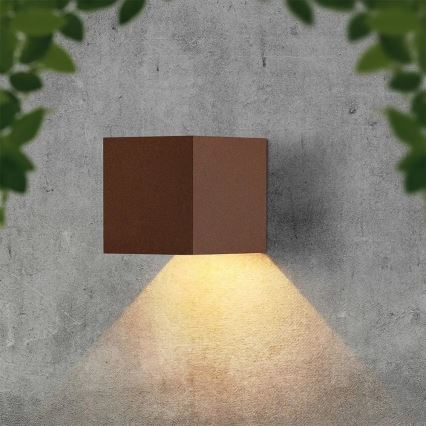 Ηλιακό επιτοίχιο φωτιστικό LED με αισθητήρα LED/9W/3,7V 3000/4000/5000K IP65 2600 mAh καφέ