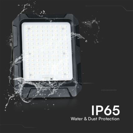 LED Solar προβολέας LED/10W/3,7V IP65 4000K μαύρο + τηλεχειριστήριο