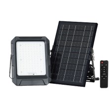 LED Solar προβολέας LED/10W/3,7V IP65 4000K μαύρο + τηλεχειριστήριο