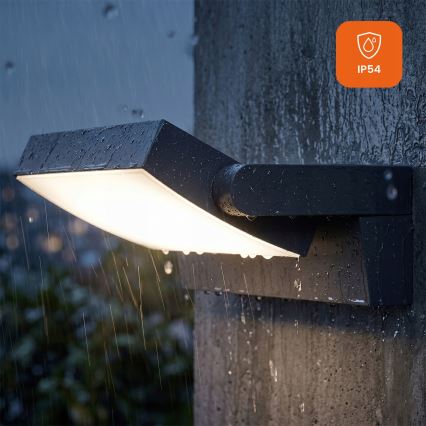 LED Ρυθμιζόμενο επιτοίχιο φωτιστικό εξωτερικού χώρου LED/12/18/24W/230V 3000/4000/6500K IP54 μαύρο