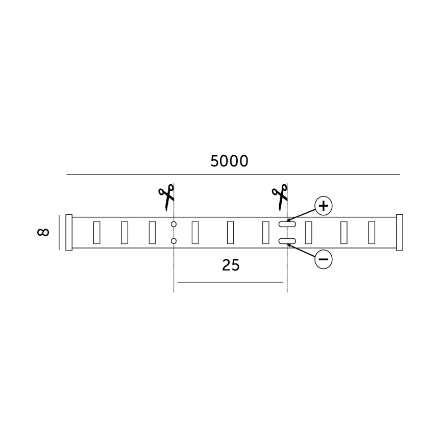LED Ταινία LED/50W/12V 5 μ 3000K IP65