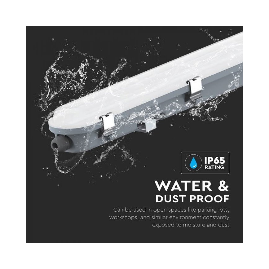 LED τεχνικό φωτιστικό τύπου φθορισμού με ενσωματωμένη μονάδα έκτακτης ανάγκης LED/48W/230V 6500K IP65 2200 mAh 150 cm