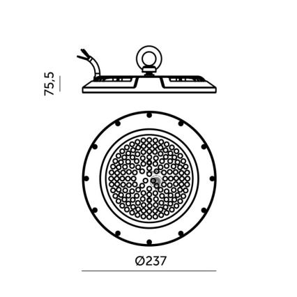 LED Τεχνικό φωτιστικό βιομηχανικού τύπου GRAZA HIGHBAY LED/100W/230V 4000K IP65
