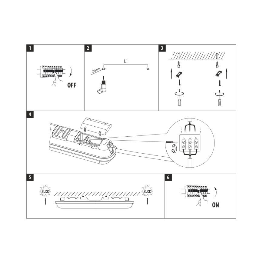 LED Τεχνικό φθοριστικού τύπου φωτιστικό LED/48W/230V 4200K 150 cm IP65