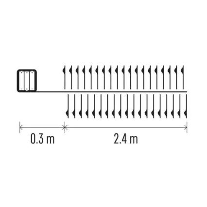 LED γιρλάντα 100xLED/3xAA 2,7m ζεστό λευκό