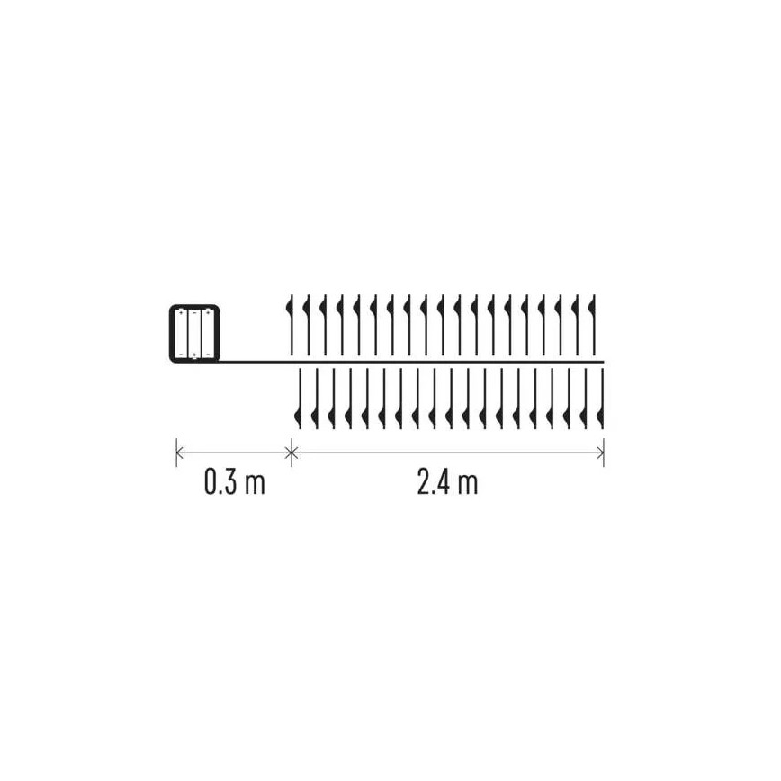 LED γιρλάντα 100xLED/3xAA 2,7m ζεστό λευκό