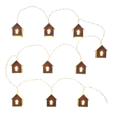 LED γιρλάντα 10xLED/2xAA 2,3 m θερμό λευκό