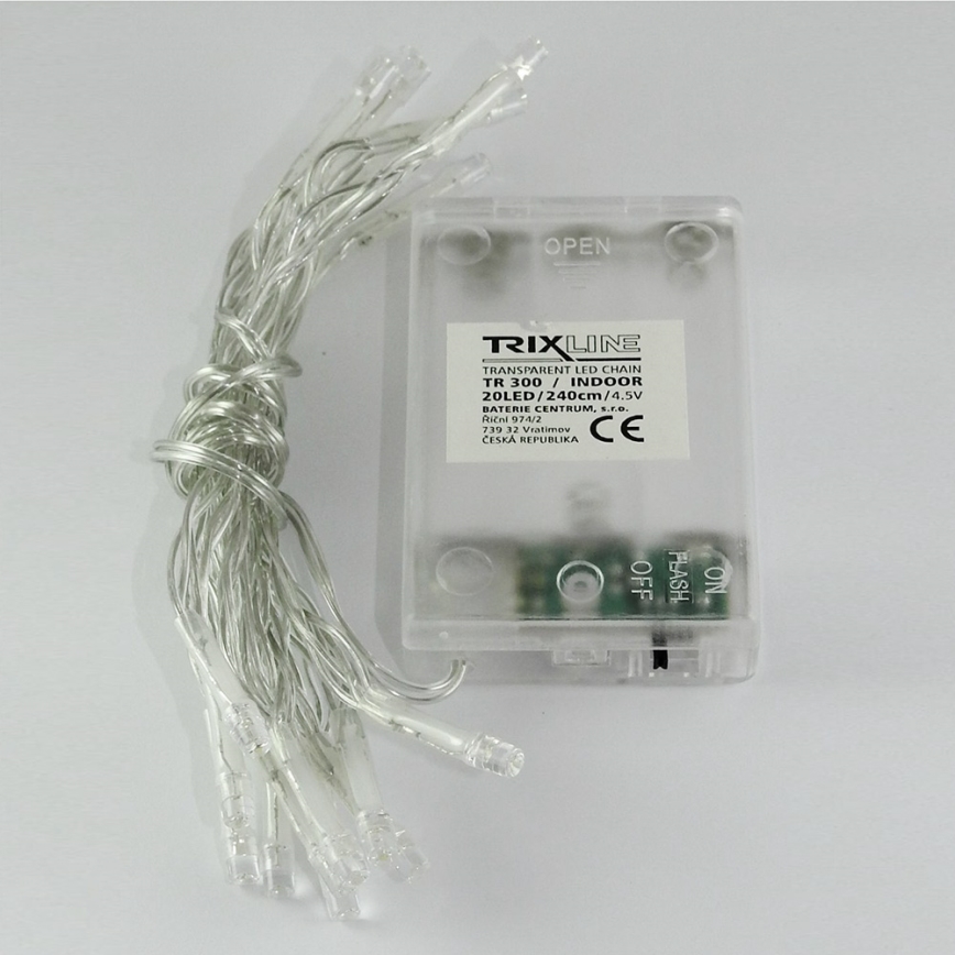 LED γιρλάντα 20xLED/2 λειτουργίες 2,4m ψυχρό λευκό