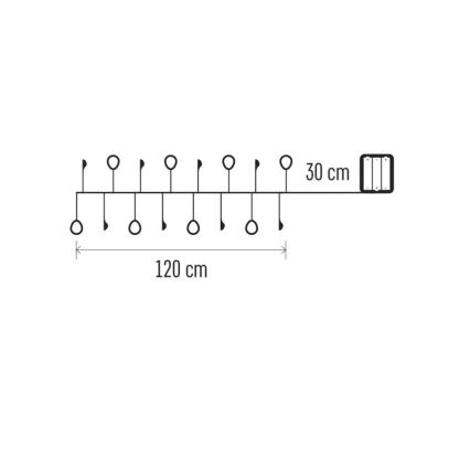 LED γιρλάντα 40xLED/3xAA 1,5 m θερμό λευκό