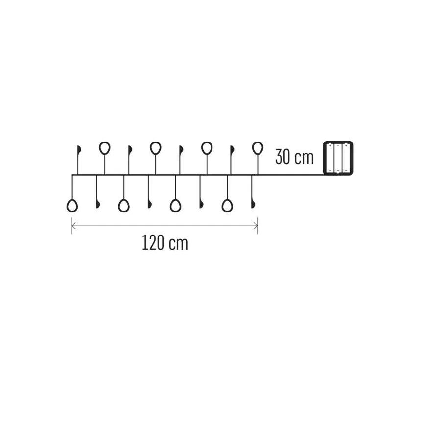 LED γιρλάντα 40xLED/3xAA 1,5 m θερμό λευκό