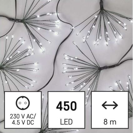LED γιρλάντα 450xLED 8+3 m ψυχρό λευκό