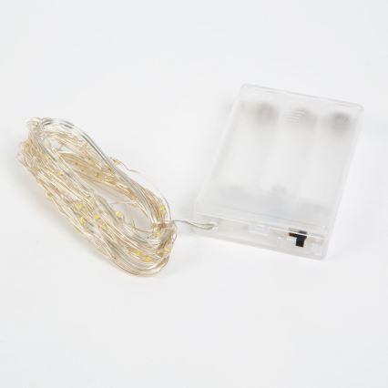 LED γιρλάντα 50xLED/3xAA 5,25m ψυχρό λευκό
