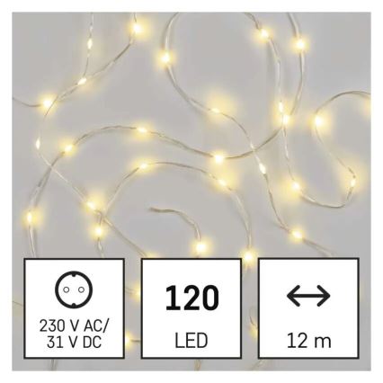 LED γιρλάντα για εξωτερική χρήση 120xLED/17m IP44 θερμό λευκό
