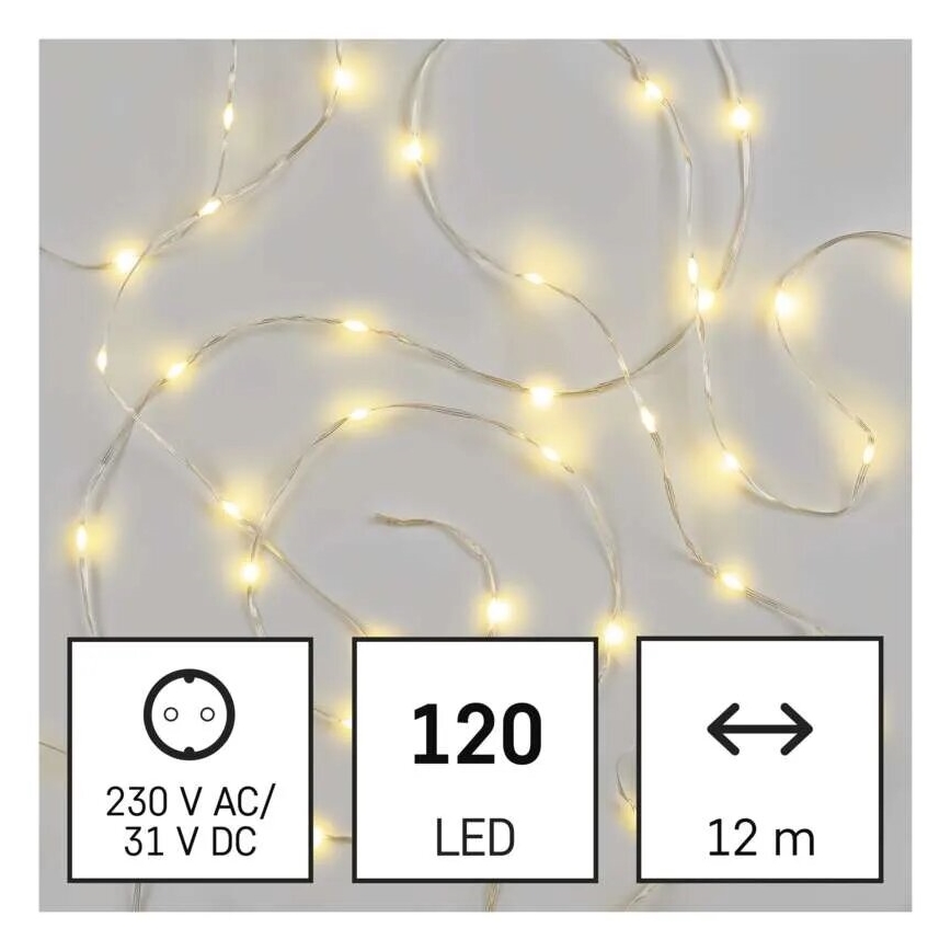 LED γιρλάντα για εξωτερική χρήση 120xLED/17m IP44 θερμό λευκό