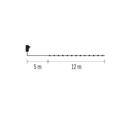 LED γιρλάντα για εξωτερική χρήση 120xLED/17m IP44 θερμό λευκό