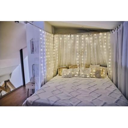 LED γιρλάντα για εξωτερικό χώρο 240 LED/8 λειτουργίες 6,7 m IP44 θερμό λευκό