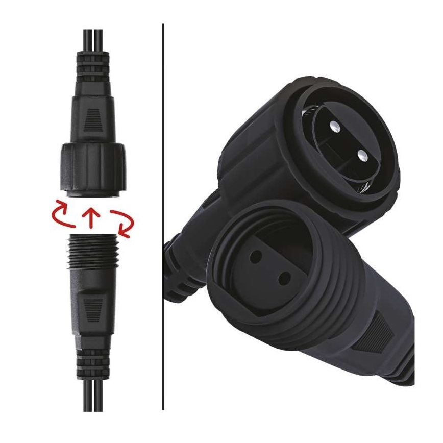 LED γιρλάντα εξωτερικού χώρου, 100 LED, 15 m, IP44, ζεστό λευκό
