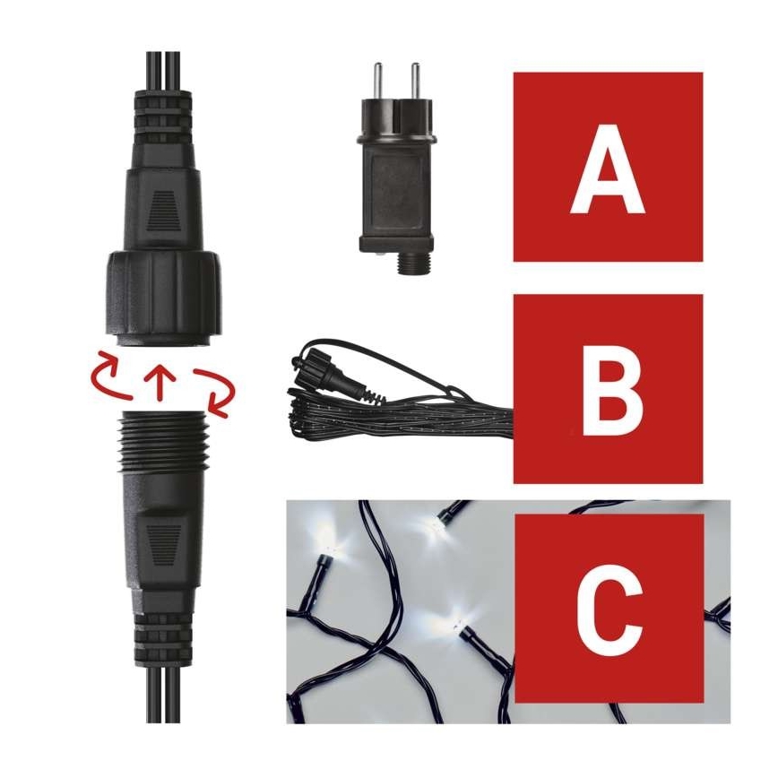 LED γιρλάντα εξωτερικού χώρου 100xLED/15m IP44 ψυχρό λευκό