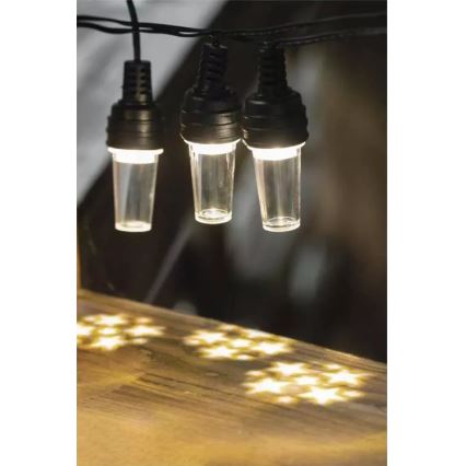 LED γιρλάντα εξωτερικού χώρου 10xLED/9,5 m IP44 ψυχρό λευκό