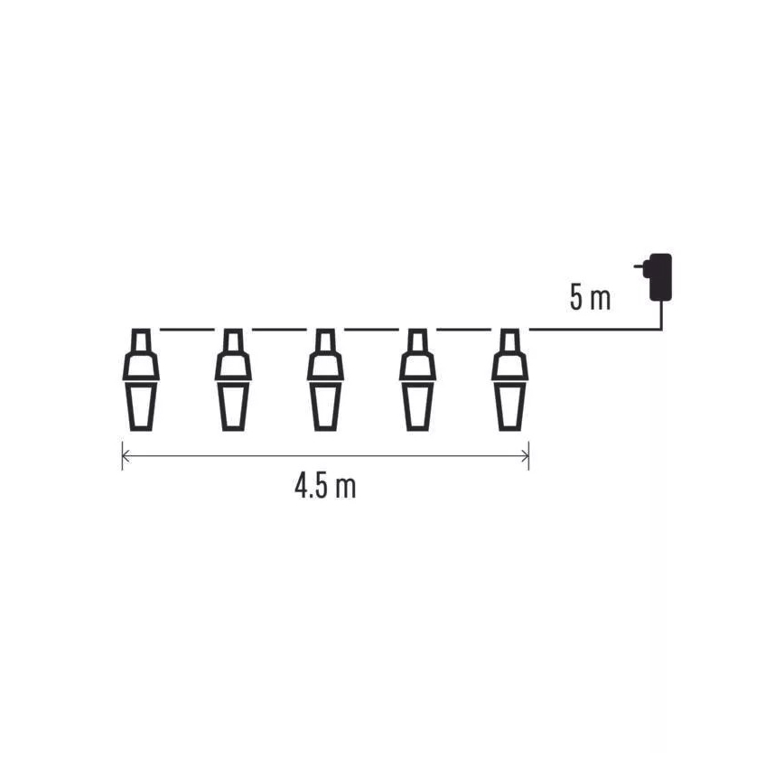 LED γιρλάντα εξωτερικού χώρου 10xLED/9,5 m IP44 ψυχρό λευκό
